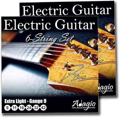 2 Packs! Multipack Of Extra Light Gauge 9s Electric Guitar Strings - 9-42 ADAGIO PRO