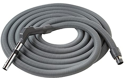 Broan NuTone by Drainvac 42FT Central Vacuum Hose with Rotary Suction Control & On/Off Switch, Low-Voltage Central Vac Hose, Fits Most Inlets – Dark Grey