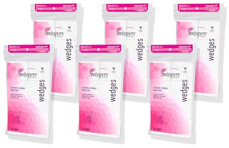 Swisspers Premium Cosmetic Wedges, Latex-Free, 32 Count (Pack of 6)