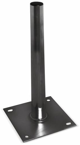 A.S.Sat 30310 Bodenplatte Alu Standfuß mit Mast (1m, 19 x 19 cm)