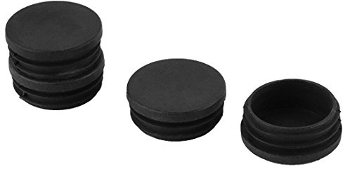 sourcing map Pfostenkappe Lamellenstopfen Kunststoff Runde Ausblendung de | Ende Kappe Schlauch, 4 Stück, schwarz, 45mm Durchmesser