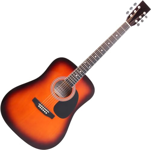 Classic Cantabile WS-10SB Guitarra Western (Dreadnought, acústica western, cuerdas de acero, principiantes y avanzados) Sunburst