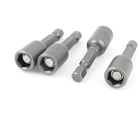 sourcing map 5 Stück 48mm Länge 8mm Sechskant Magnetmutter Einsatzteil Bit Adapter