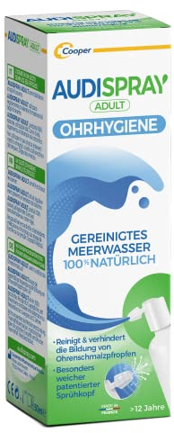 AUDISPRAY ADULT - Regelmäßige Ohrenhygiene - Zu 100 % natürliche Lösung aus gereinigtem Meerwasser - Spray 50 ml, weiß