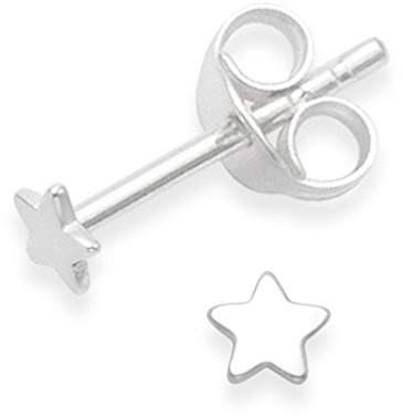 Heather Needham Sterling Silver Star Earrings - TINY TINY Flat star studs - SIZE: 3.5mm - Gift Boxed. B41HN/5148