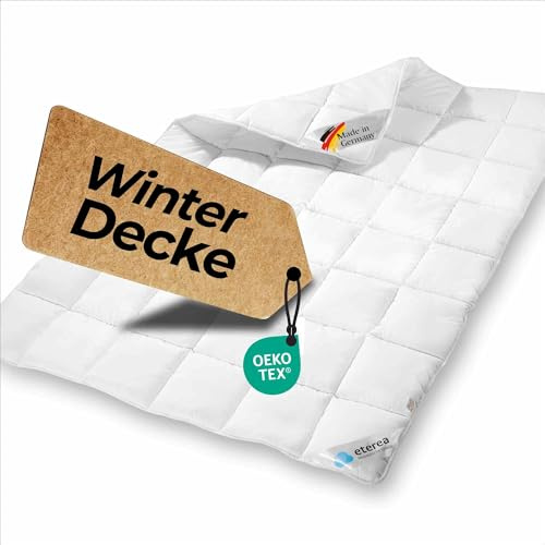 eterea Winterdecke 240x220 warm - Frieda Steppdecke nach Oekotex 100 - Ganzjahresdecke 240x220 - Extra Weiches Oberbett - Blanket Duvet Decke - Winter Bettdecke 240x220cm Weiß
