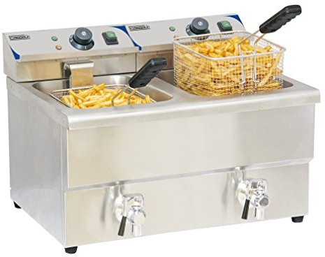 Casselin CFEV82 - Friteuse électrique avec vanne de vidange 2 x 8 litres