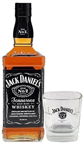 Jack Daniels Black Label No. 7-0,7 Liter + Jack Daniels Glas