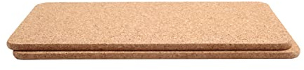 T&G FSC Certified Cork Rectangular Pot Stands/Surface Protectors, Set of 2, 40 x 20 x 0.9 cm