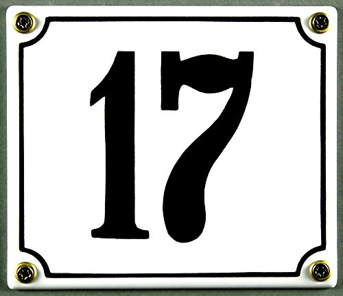 Buddel Bini Wetterfestes Emaille Hausnummernschild 17 12 x 14 cm, sofort lieferbar, weiß