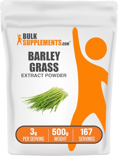 BulkSupplements.com Barley Grass Extract Powder - Barley Powder, Green Superfood Supplement, Barley Extract - Vegan-Friendly, 3g per Serving, 500g (1.1 lbs) (Pack of 1)