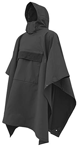 HAZARD 4 Mens Rain Poncho Villa(TM) Technical Soft-Shell - Black, Black Classic
