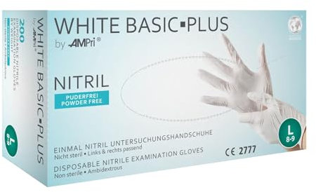 Nitrilhandschuhe, weiß, Größe S, puderfrei, white Basic-Plus: Nitril Einmalhandschuhe als Schutzhandschuhe und Untersuchungshandschuhe aus Nitril kaufen.