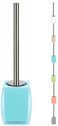 Spirella WC Bürste Klobürste Toilettenbürste hochwertig „Freddo“ mit hygienischem Behälter Blau