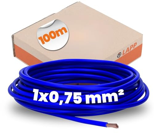 Lapp 100m PVC Einzelader H05V-K 0,75 mm² - Litze Ultramarinblau 4510162 | Harmonisierte Steuerleitung - Kupferleiter Klasse 5 feindrähtig - 300/500V für Schaltschrank und Geräte-Verdrahtung