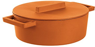 Sambonet Casseruola Ovale con Coperchio, Ghisa/Terracotta, Arancio Curry, 5 Litri, 30 x 25 cm