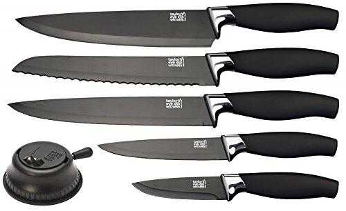 Taylors Eye Witness 5pc Brooklyn Titanium Presentation Knife Set with Bonus Knife Sharpener