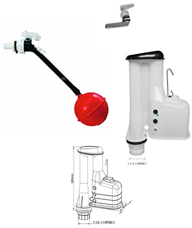 Housler Full set of Toilet Syphon and Flush Adjustable Cistern Siphon fill valve,Ball Metal handle (side entry fill valve)