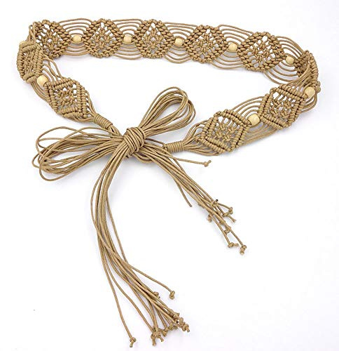 Cinlan Women's Bohemian Style Rope Braid Waist Belt (Style1)