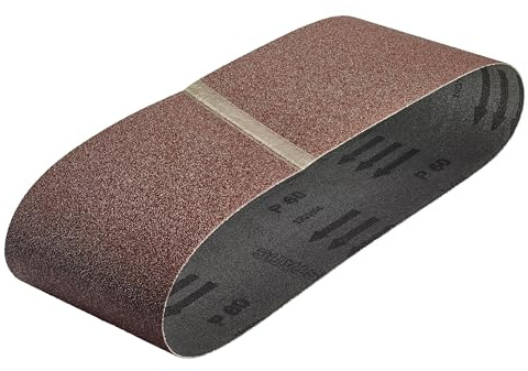 wolfcraft 9 Gewebe-Schleifbänder 75 x 533 mm I 1916100 I Körnung 40, 80, 120 I für Holz und Metall, Farbe und Lack I für Bandschleifer I Korund