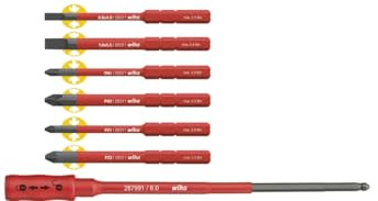 Wiha Bit Set slimBit electric gemischt mit slimBit Halter 7-tlg. (36079)