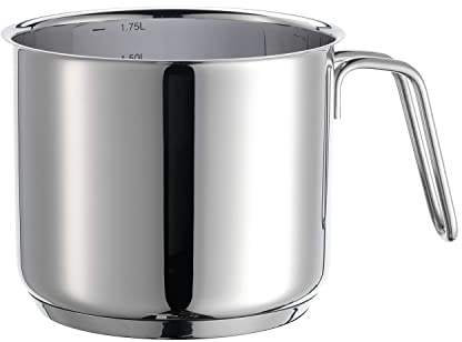 Mäser, Serie Varuna, Milchtopf 14 cm, Topf aus Edelstahl, induktionsgeeignet, spülmaschinengeeignet, Silber