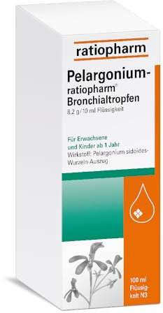 Pelargonium-ratiopharm Bronchialtropfen: Natürliche Linderung bei akuter Bronchitis, 100 ml
