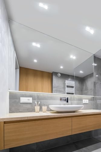 4Ft X 3Ft (122cm X 91cm) Mirror Glass 4 Holes Home Gym Or Bathroom 4mm Thick