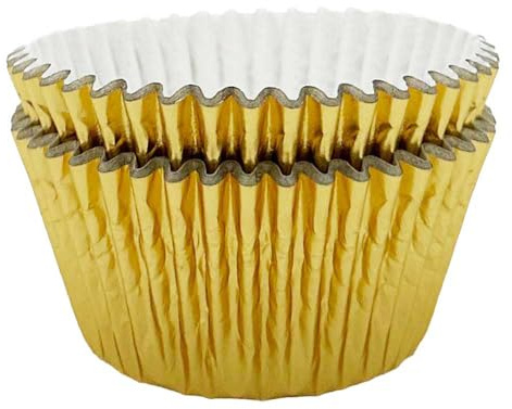 Scrumptious! 30PC Foil Cupcake Cases - Gold Foil - 64GSM 51mm x 38mm Greaseproof Paper Baking Cases - Great for Wedding Birthday and Anniversary Party Muffins Cakes and Bakes