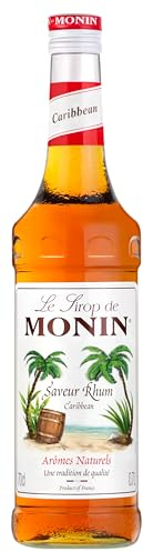 MONIN Sirup Caribbean 0,7 l | Exotischer Caribbean Geschmack für Cocktails, Kaffeespezialitäten, Limonaden und tropische Dessertrezepte