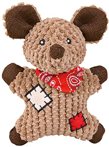 TRIXIE Maus - kuscheliges Stofftier aus weichem Plüsch - niedliche Stoffmaus mit Flicken für Hunde - Hundespielzeug für kleine & große Hunde - 36030