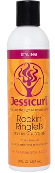 Jessicurl Rockin' Ringlets Styling Potion, ohne Zusatz von Duftstoffen, 8 Fl oz. Lockenverstärker mit Leinsamenextrakt, Locken definierender Styler für lockiges Haar und Frizz-Kontrolle