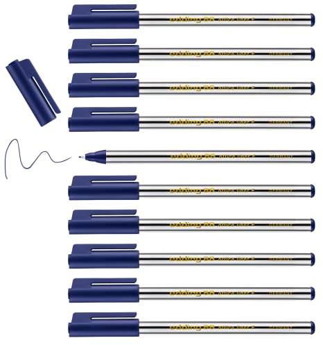 edding 88 - Fineliner - blau - 10 Stifte - Rundspitze 0,6 mm - dünner Faserschreiber für feines und präzises Schreiben, Unterstreichen, Zeichnen - für Büro, Schule und Zuhause