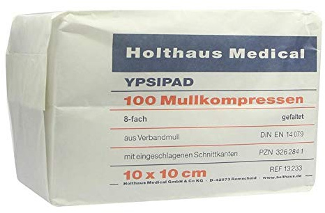 MULLKOMPRESSEN YPSIPAD 10x10 cm unsteril 8fach 100 St