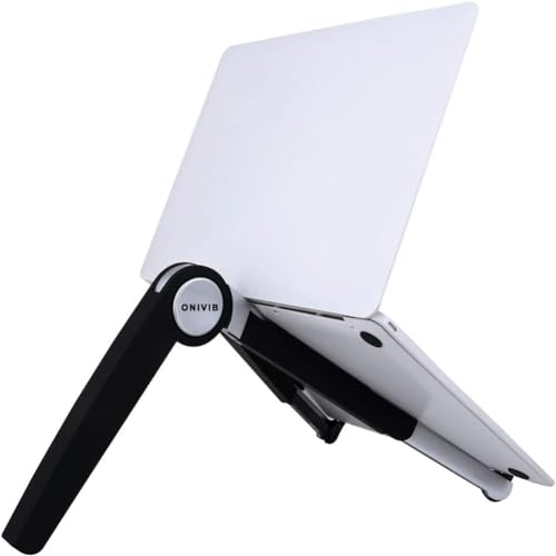 ONIVIB Laptop Computer Stand, Adjustable Height Tablet Holder Desk, Foldable Wide Compatible(10-17 inches) Portable Computer Desk,for Notebook and More-(Black)