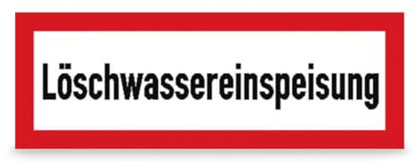 Betriebsausstattung24 Hinweisschild Löschwassereinspeisung - Aluminium, geprägt - 29,7 x 10,5 cm - Text Schild - DIN 4066 (D1) - Feuerwehr