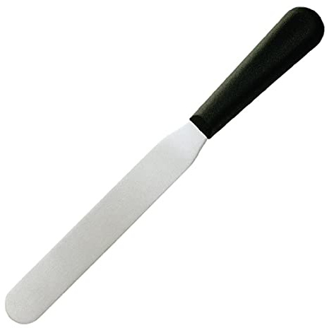 Hygiplas Straight Blade Palette Knife Black 20.5cm - Stainless Steel, Soft Grip Handle, Dishwasher Safe Knife D404