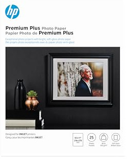 HP Premium Plus Photo Paper, Satin, 8.5x11 in, 25 sheets (CR671A)