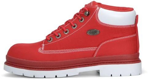 Lugz Men's Drifter - Ripstop Red/White Textile Boot 9 D - Medium