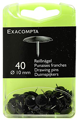 Exacompta 14021E 40er Pack Reißnägel Ø10mm in Kunststoffbox schwarz