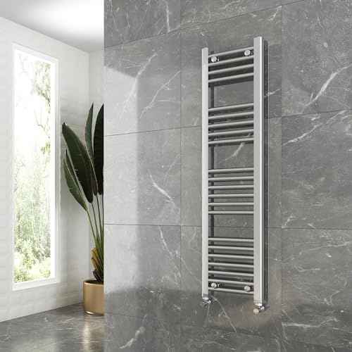 300mm(w) x 1200mm(h) Straight Chrome Heated Towel Rail, Radiator, Warmer 1326 BTUs Bathroom Central Heating Ladder Rail