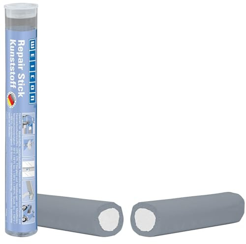 WEICON Repair Stick Kunststoff, 115 g, Plastikknete, Kunststoff Epoxidharz Knete, 2 Komponenten Reparaturknete, weiß-blau | Plastikknete, Kunststoff Epoxidharz Knete, 2 Komponenten Reparaturknete, zum Ausbessern und Abdichten