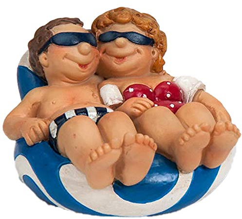 formano Fröhliches Urlauberpaar auf Einer Luftmatratze als Dekofigur