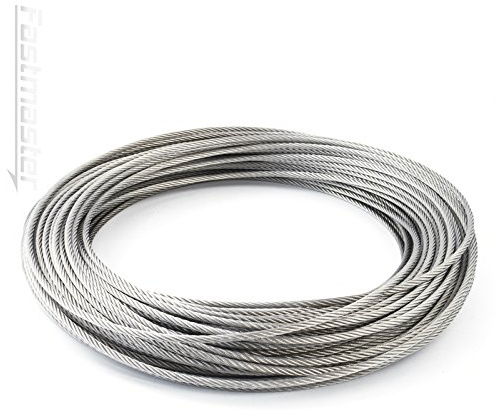 DQ-PP STAHLSEIL | 6mm | 20m | Edelstahl INOX | 7x19 weich | Drahtseil für Rankhilfe Rostfrei Seil Stahl Draht Forstseil Windenseil Spannseil Geländerseil