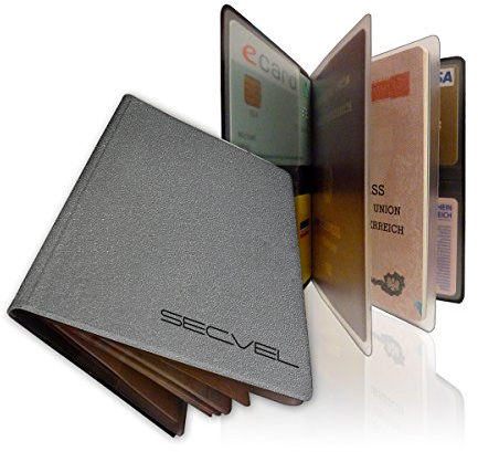 SECVEL Reisepasshülle - Made in Austria - RFID/NFC & Magnetfeld Schutz (für 1 Reisepass, 4 Tickets, Personalausweis oder Bargeld)