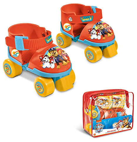 Mondo Toys – Paw Patrol Rollschuhe, verstellbar von 22 bis 29 – Komplettset mit transparenter Tasche, Ellenbogenschützer und Knieschoner - 28312