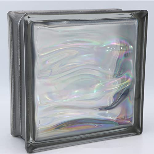 Fuchs Design 6 Stück Glassteine AQUA Perlmutt Anthrazit 19x19x8 cm