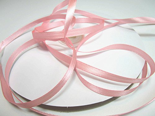 CaPiSo 100m Schleifenband 6mm Geschenkband Stoffband Dekoband Dekoration Hochzeit Glückwünsche Weihnachten (100m, Rosa)