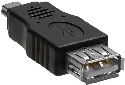 Cmple - Mini USB to USB Adapter Standard 2.0 A Female Jack to Mini B Male Plug OTG Connector Converter for Digital Cameras Tablets Dash Cams Transfer Photos to Computer