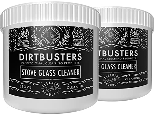 Dirtbusters Stove Glass Cleaner, Powerful Pro Cleaning Paste For All Log Burner, Stove & Fireplace Window & Glass (2x500g)